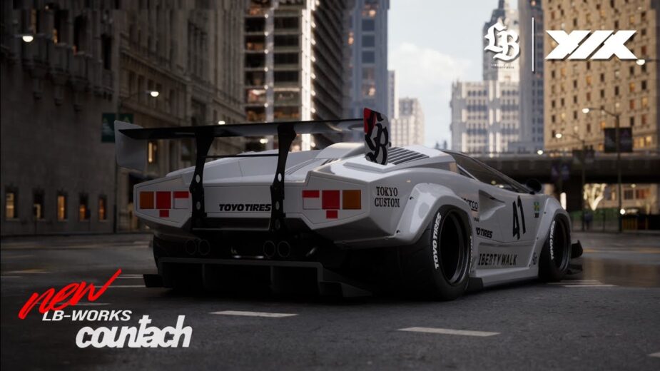 Lamborghini Countach preparado pela Liberty Walk, traseira