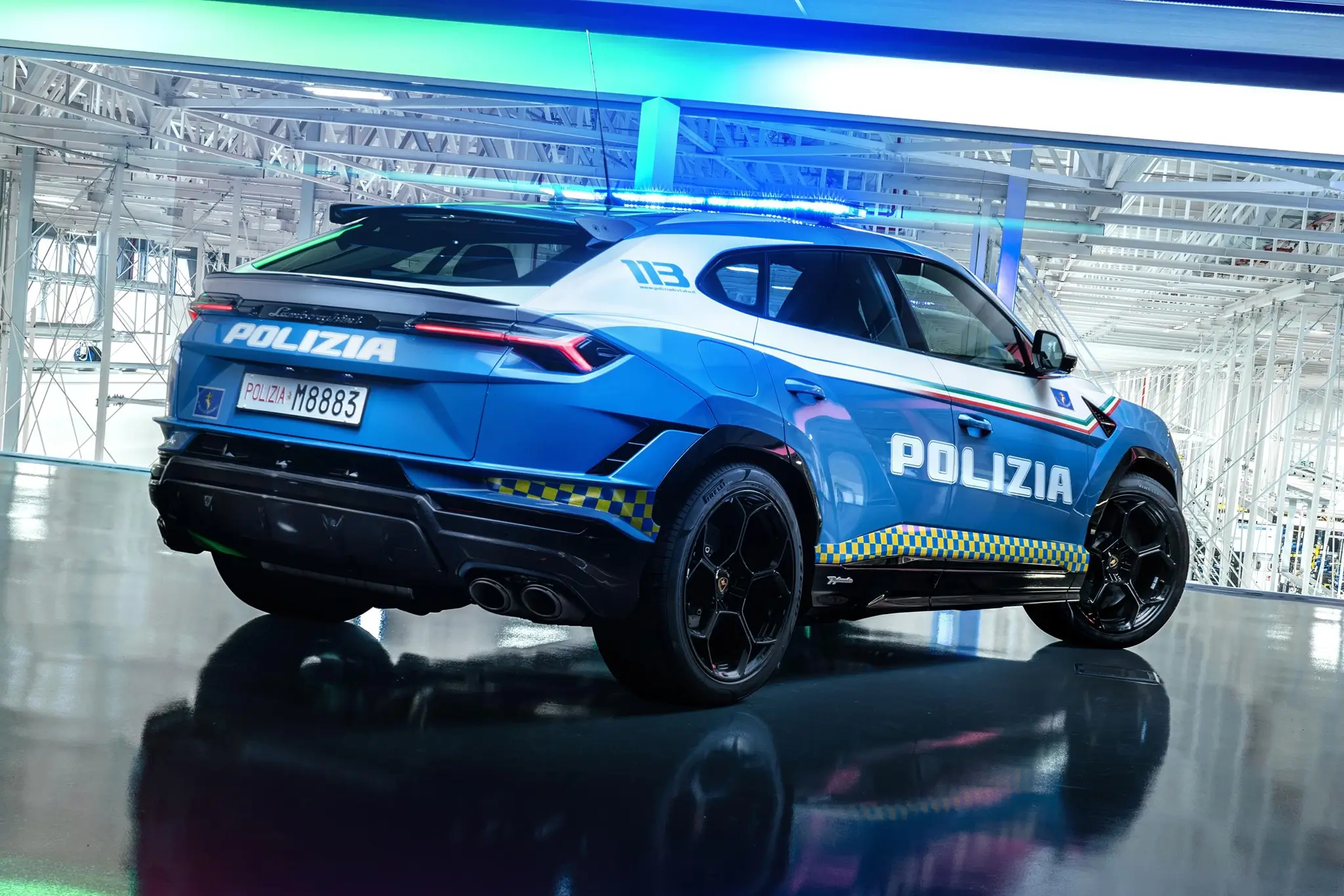 Lamborghini Urus Performante Polizia 3/4 de traseira