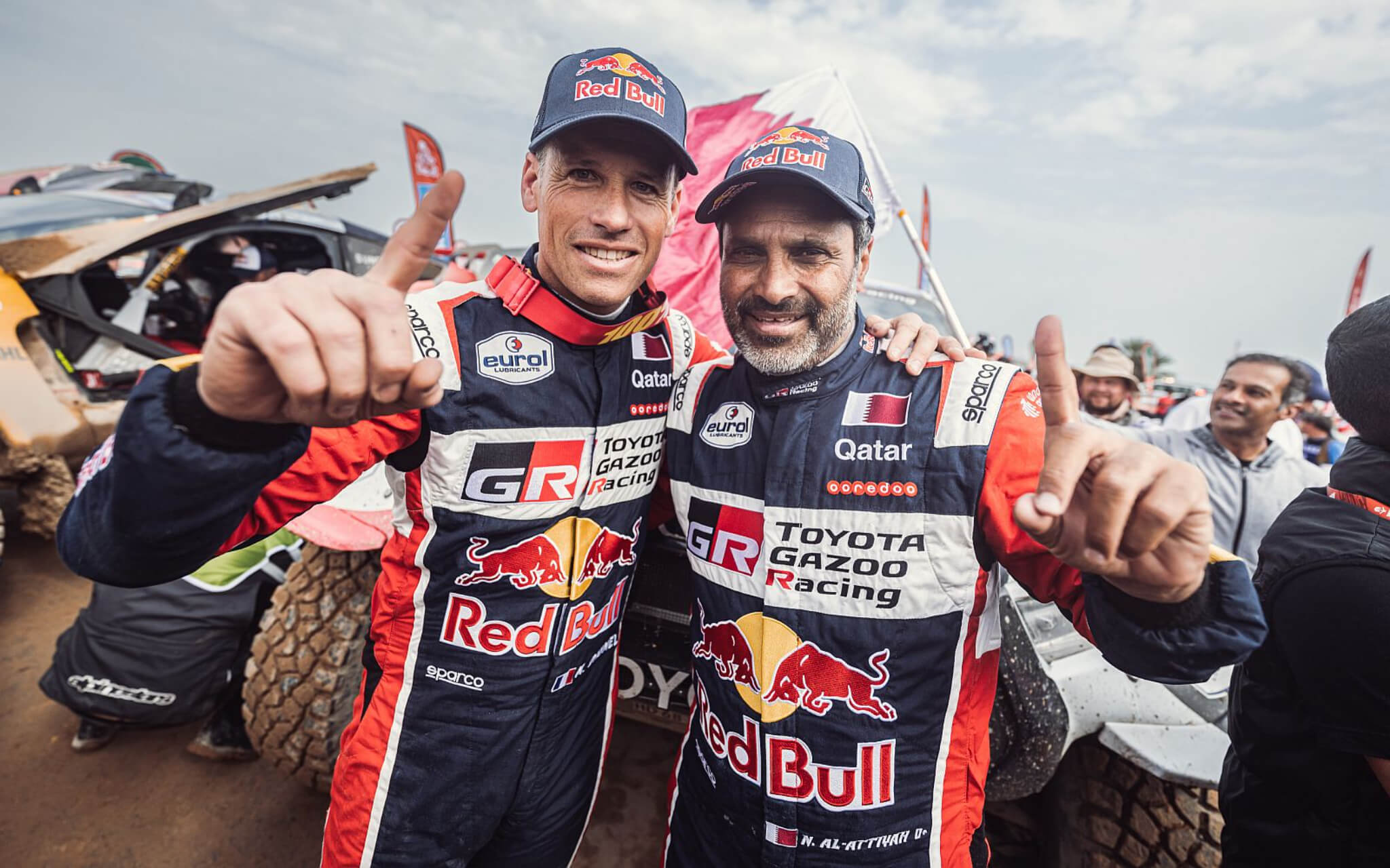 Nasser Al-Attiyah e o co-piloto Mathieu Baumel no Dakar 2023 