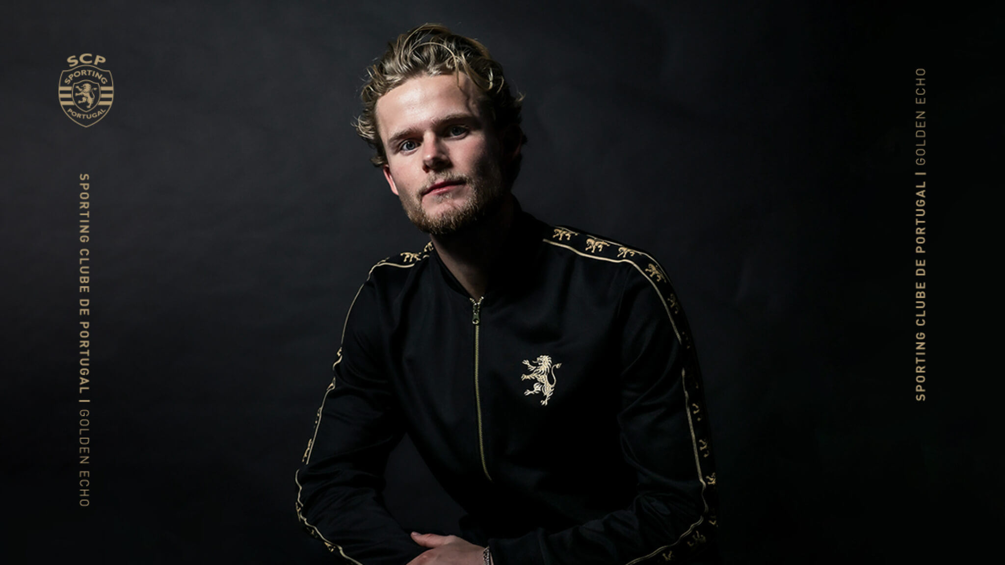 Morten Hjulmand, vestido com a nova coleção "Echo Golden"