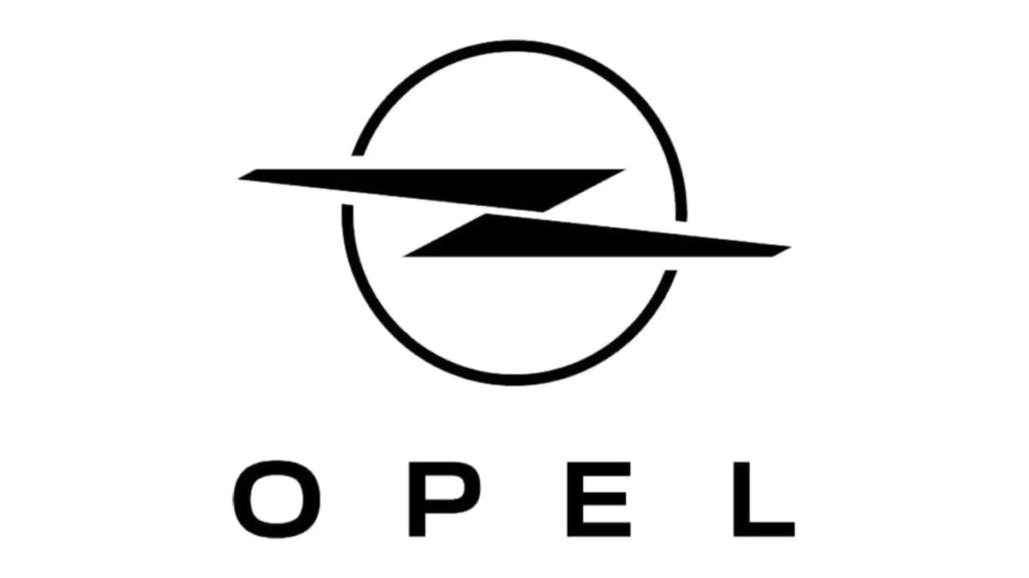 Opel logotipo 2023 circulo com relâmpago preto no meio