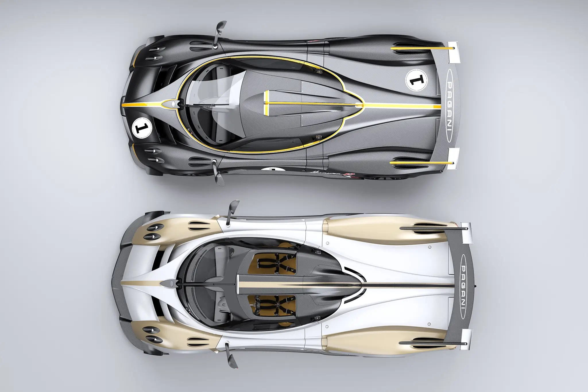 Pagani Huayra R Evo - comparação vista superior