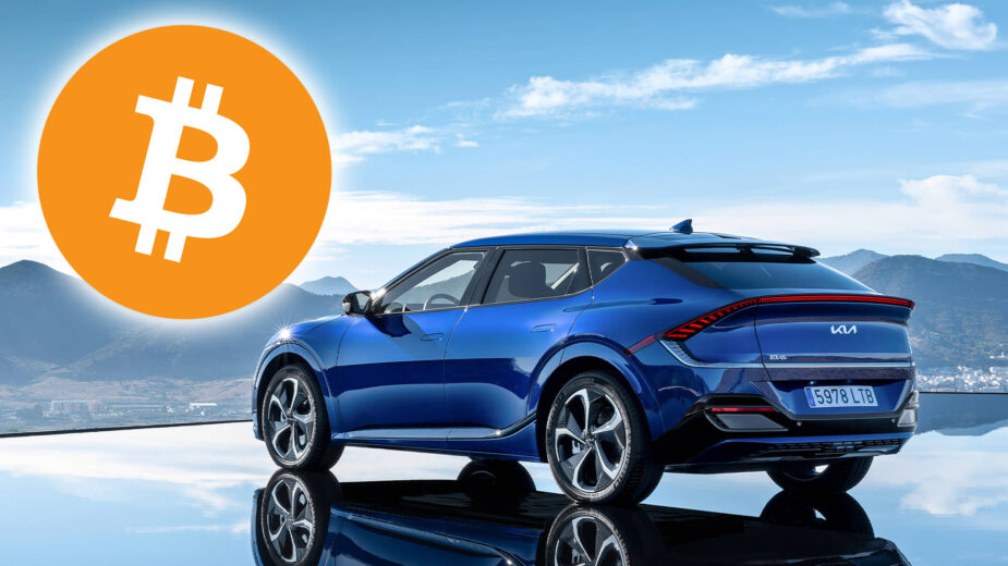 Kia EV6 mais símbolo da Bitcoin