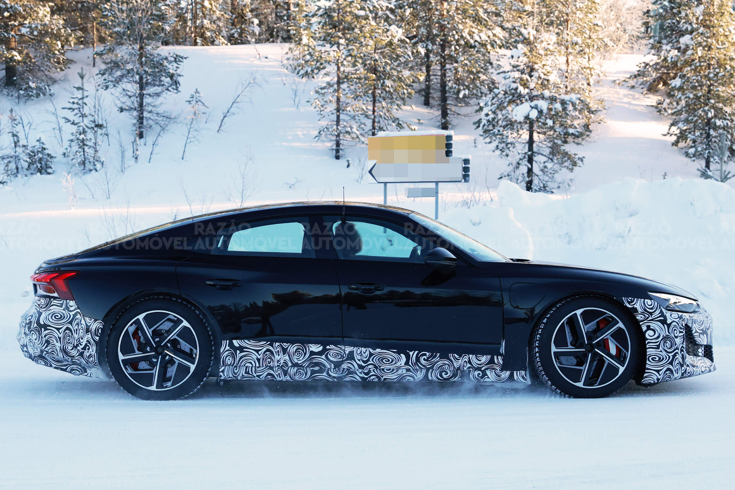 Audi e-tron em testes de inverno - lateral