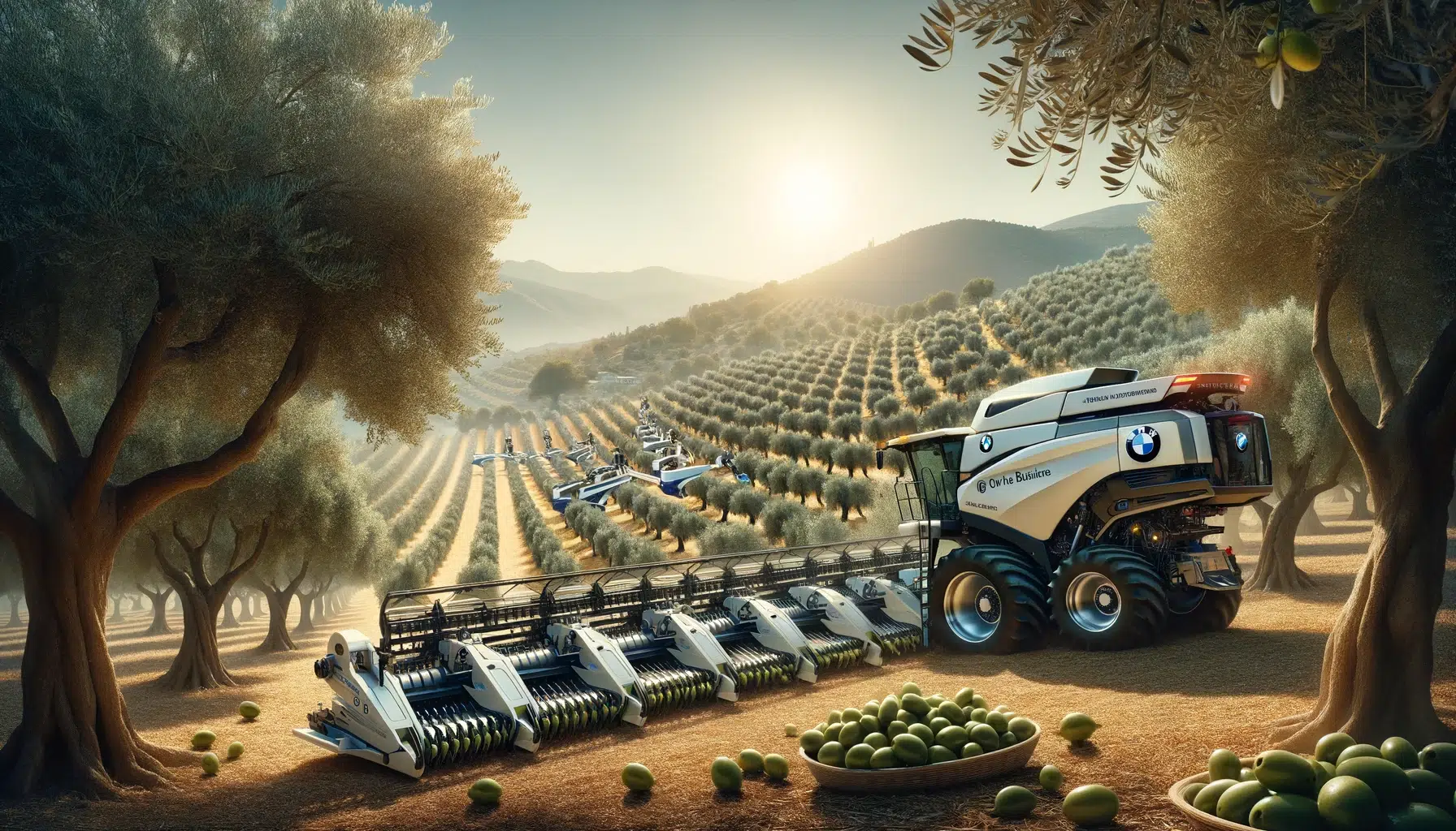 olival com máquina agrícola BMW