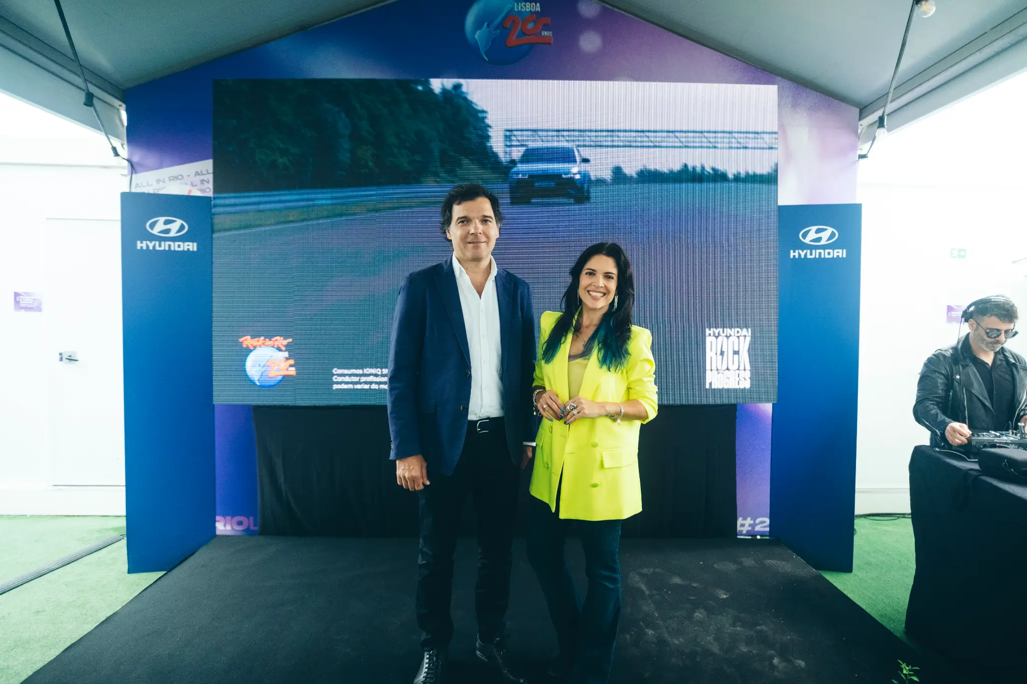 Ricardo Lopes, COO da Hyundai Portugal e Roberta Medina, vice presidente executiva do Rock in Rio
