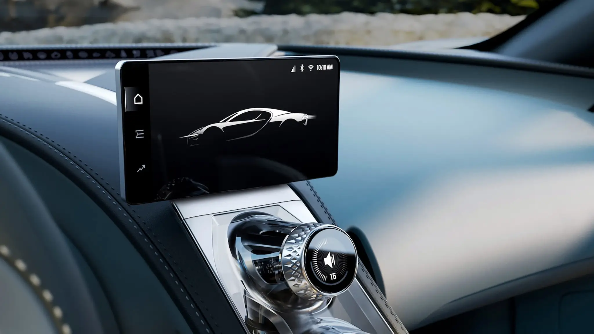 Bugatti Tourbillon - monitor e comandos da consola