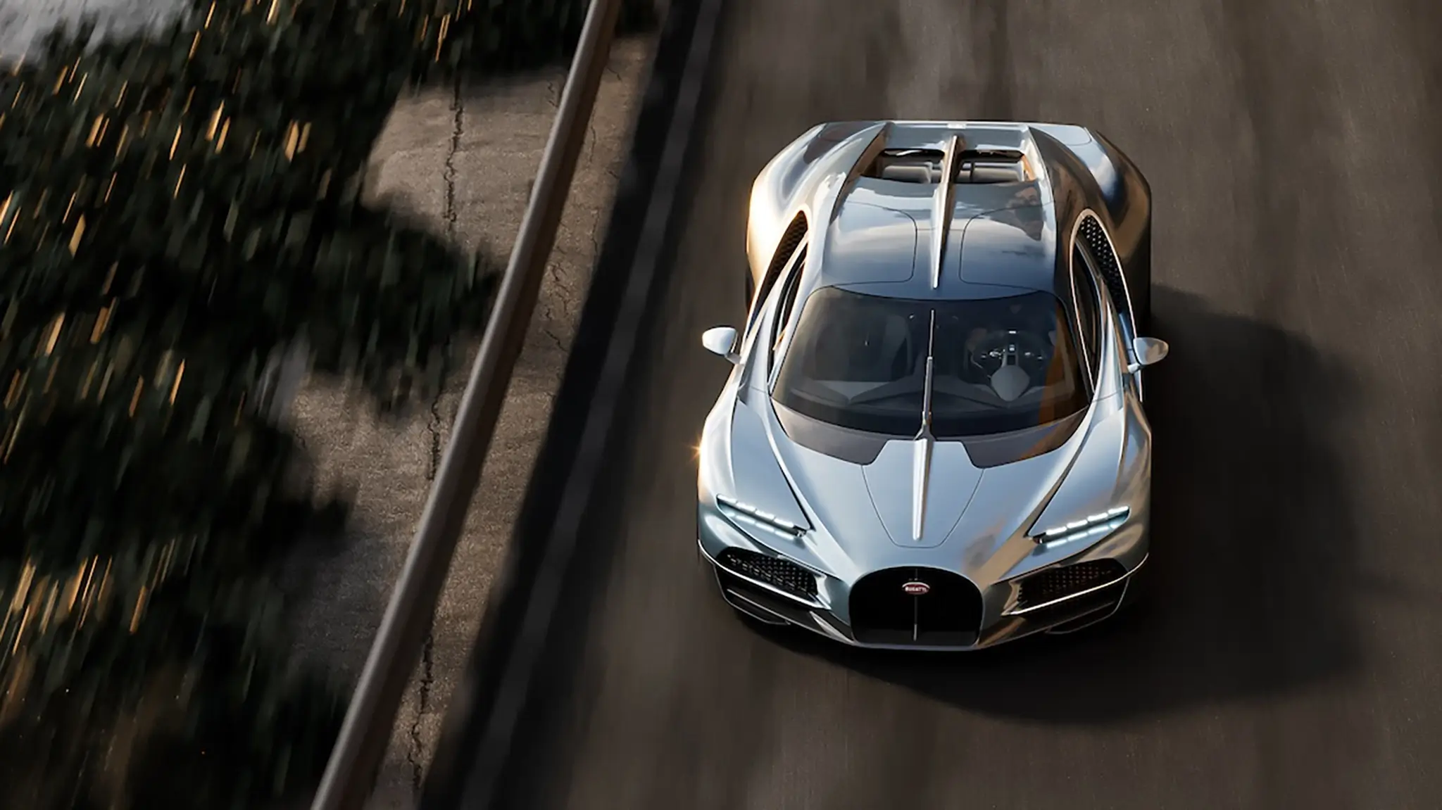 Bugatti Tourbillon - vista superior frontal