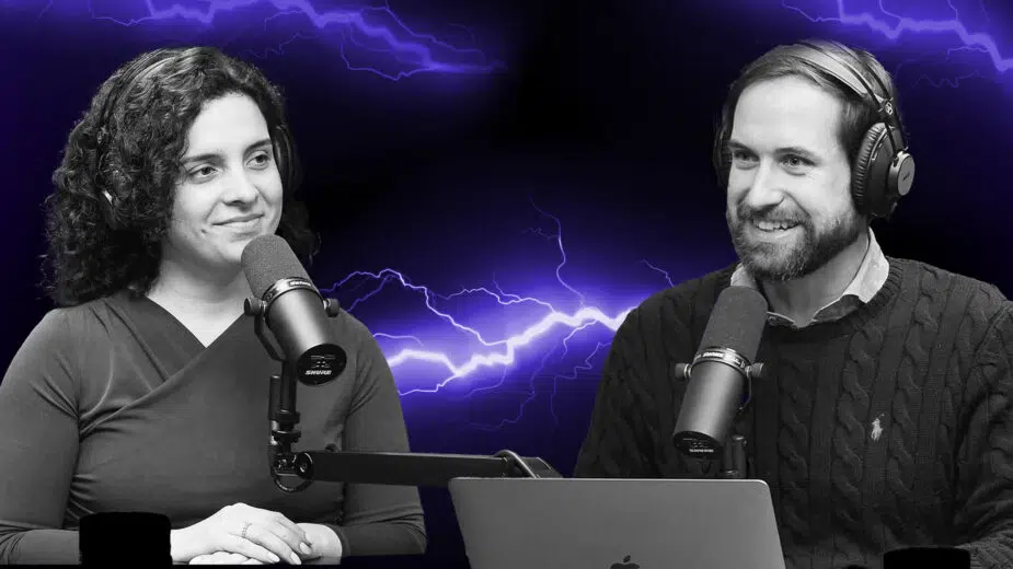 Daniela Simões, co-fundadora e CEO da Miio, com miguel dias no auto rádio
