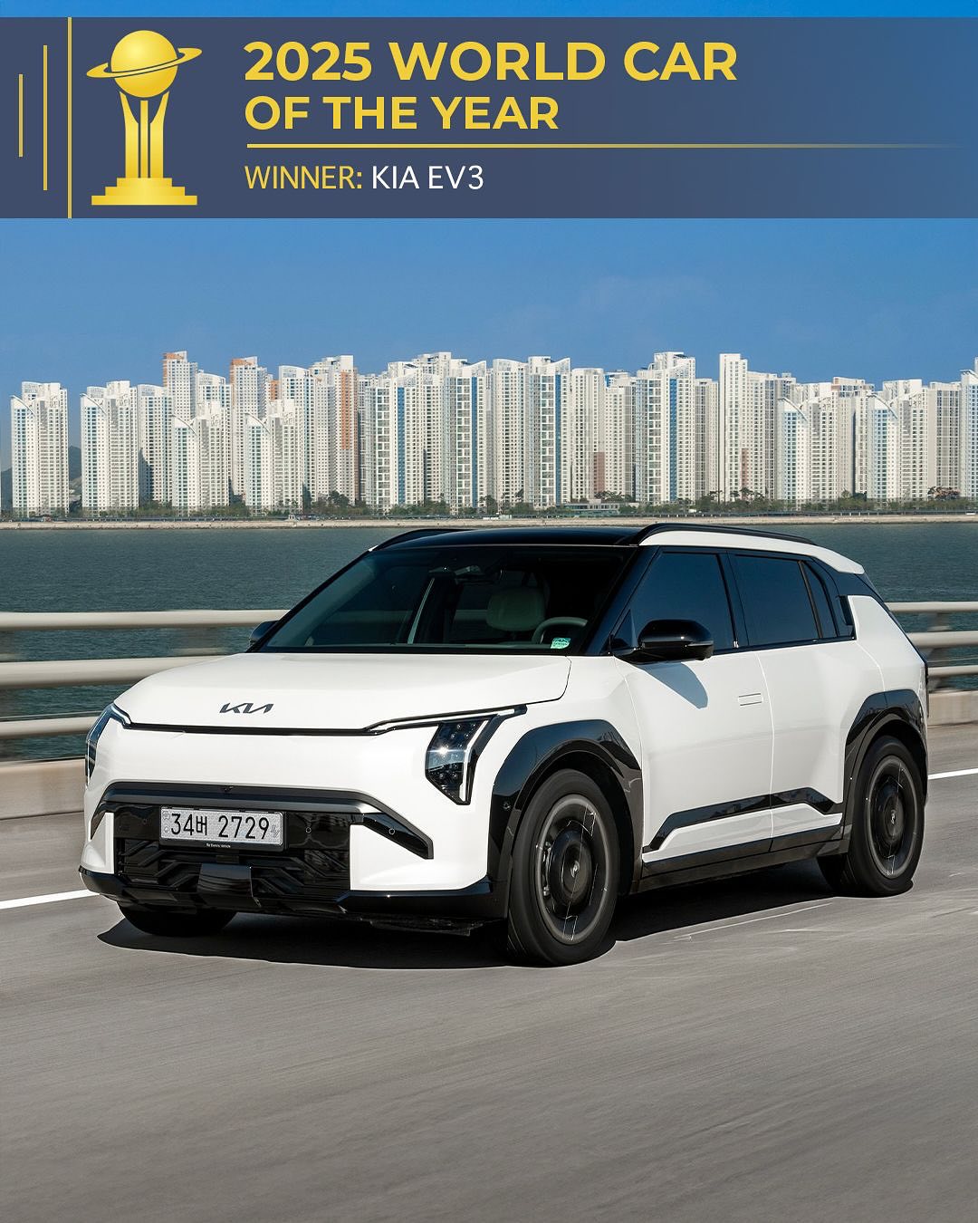 Kia EV3 foi o carro mundial do ano 2025
