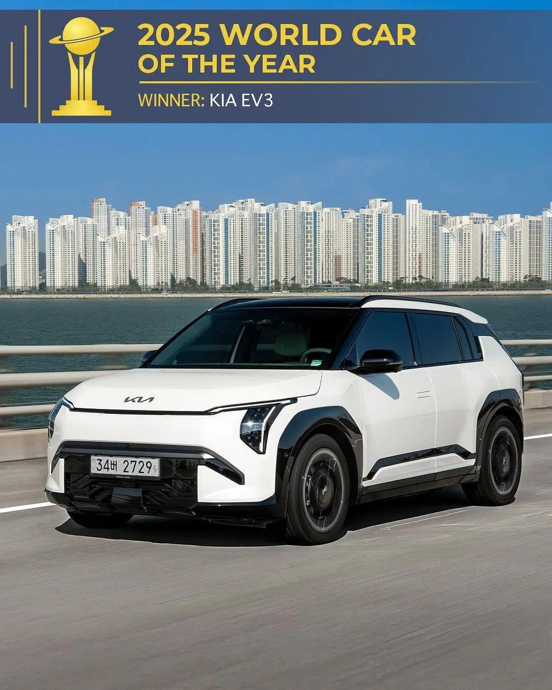 Kia EV3 foi o carro mundial do ano 2025