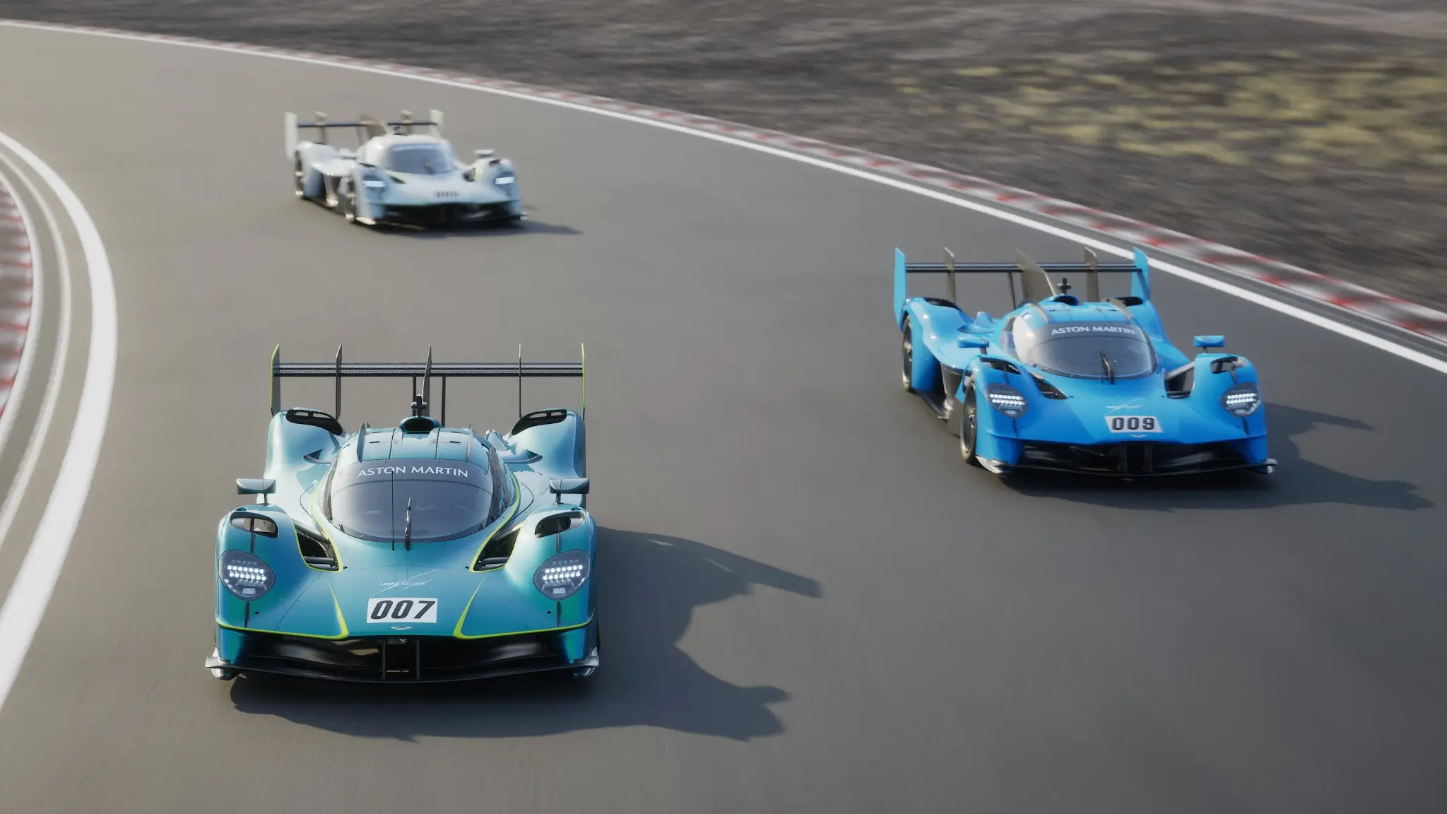 Aston Martin Valkyrie LM em três cores