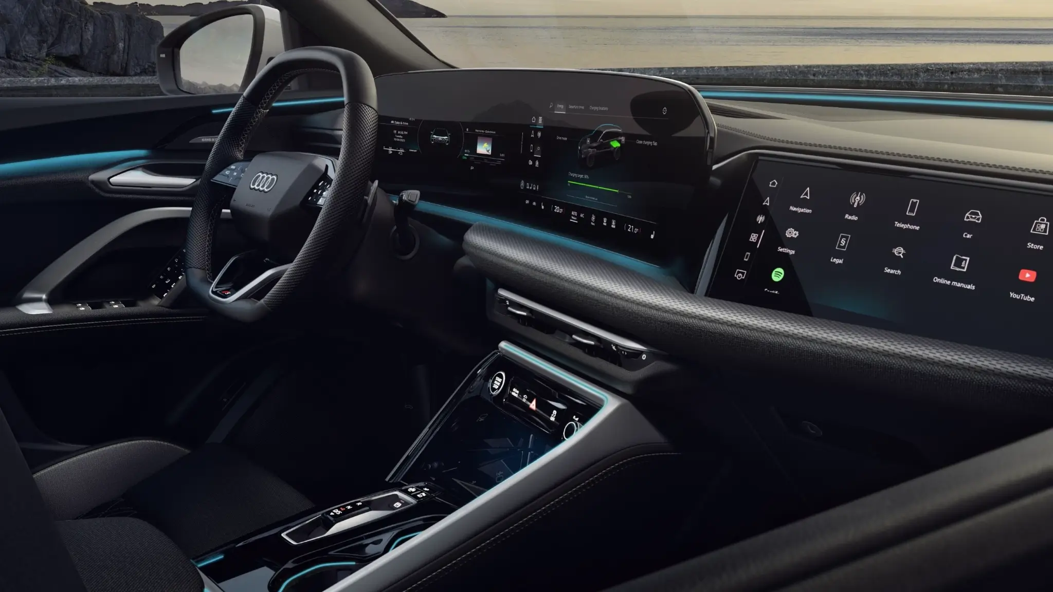 Interior do Audi Q5 e-hybrid