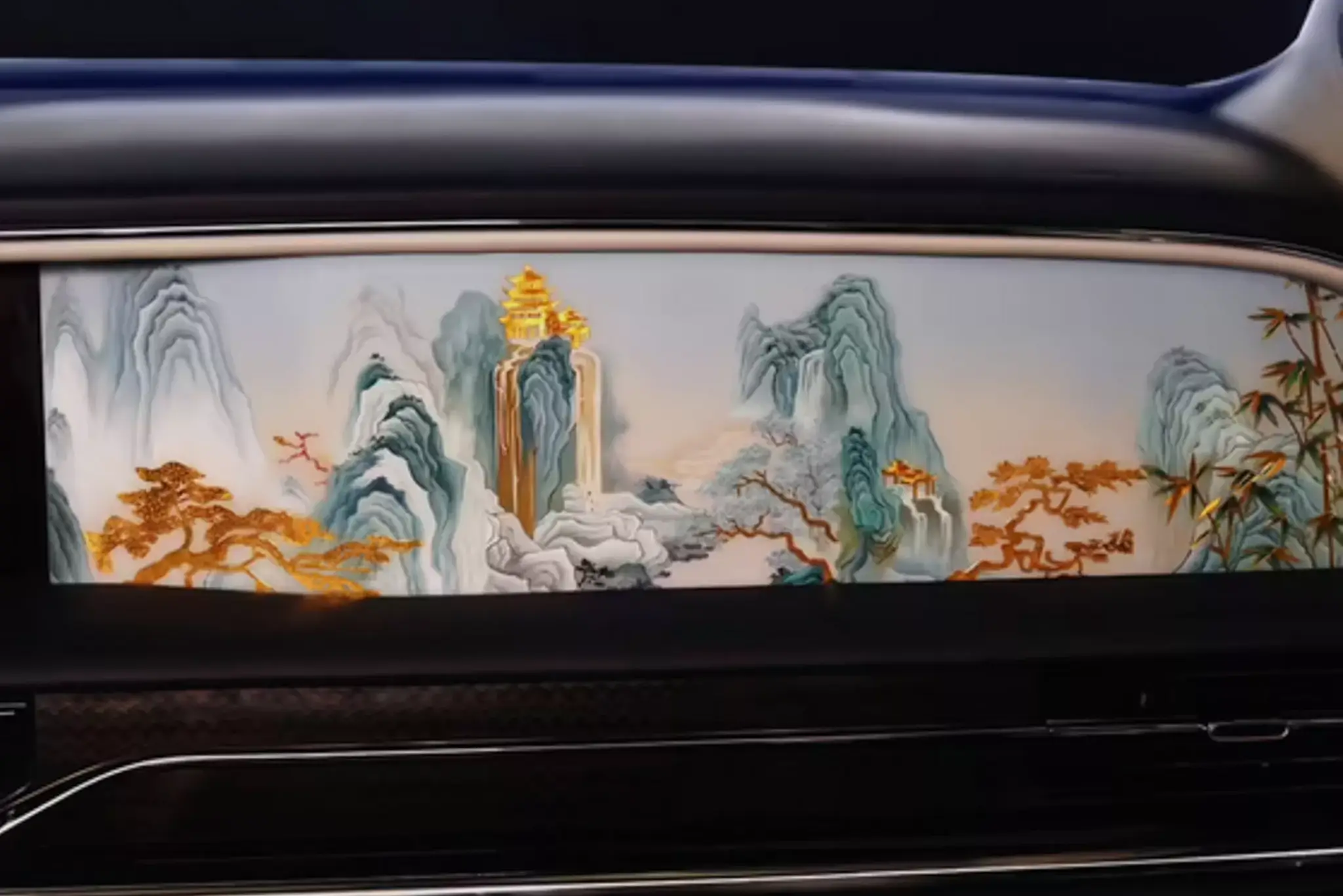 Hongqi Golden Sunflower - detalhe do tabliê