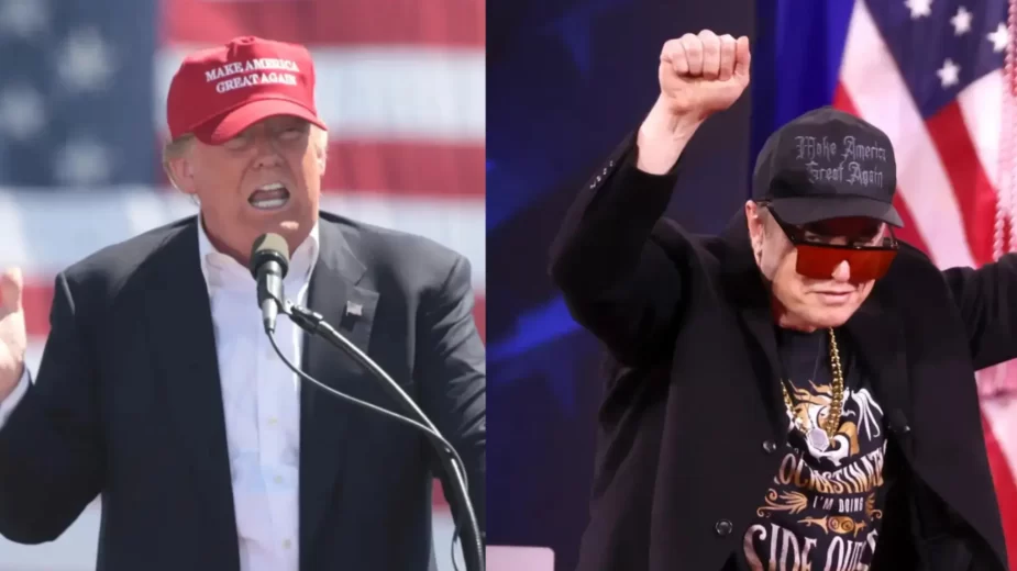 Donald Trump, presidente dos EUA e Elon Musk, diretor executivo da Tesla