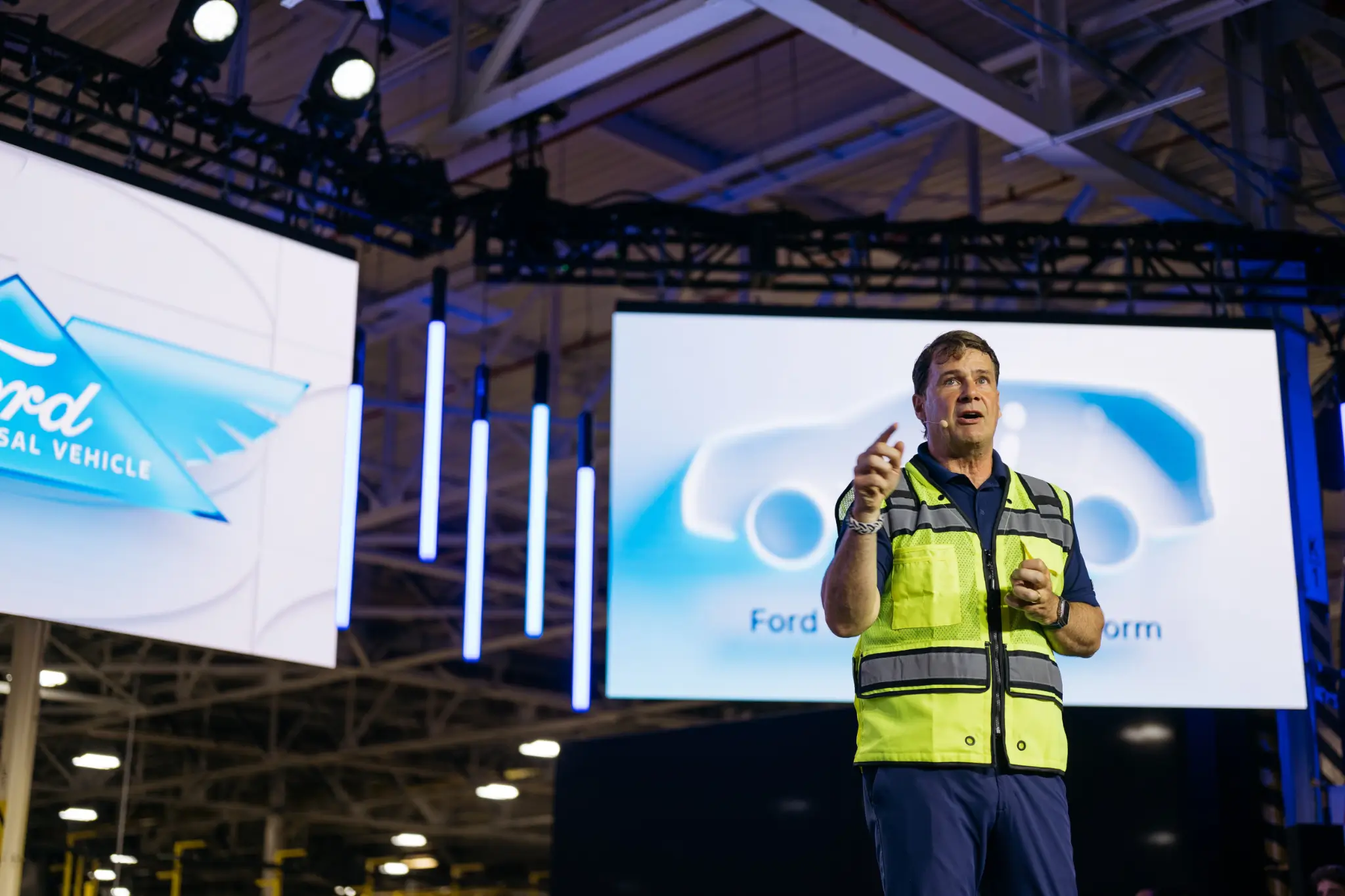 Jim Farley, diretor-executivo da Ford, durante a apresentação na fábrica de Louisville, no Kentucky.